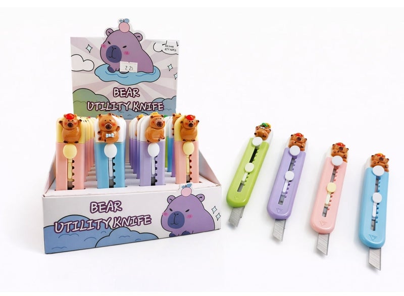 Bear Mini Utility Knife – Retractable Craft Cutter, Box Cutter for School, Office & DIY Use - Image 3